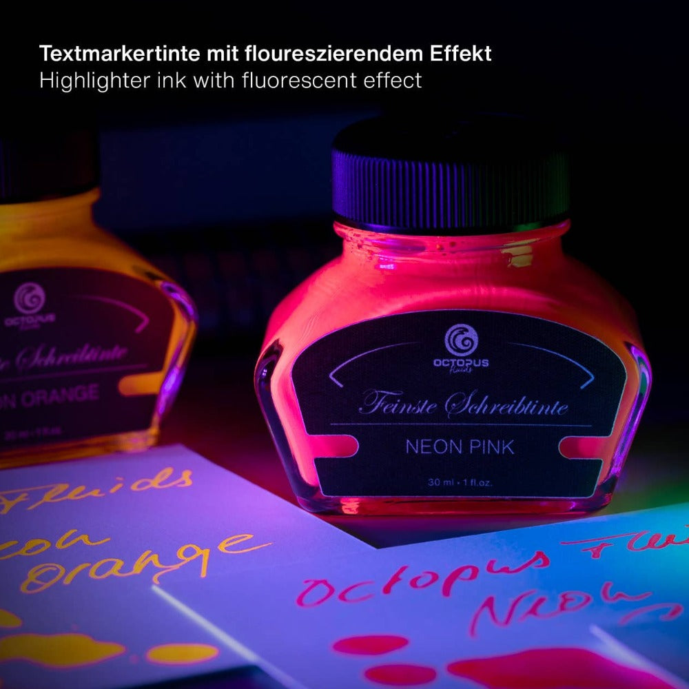 Neon Highlighter Orange Pigmented Fountain Pen Ink