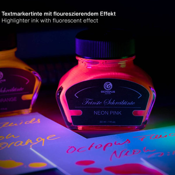 Neon Highlighter Pink Pigmented Fountain Pen Ink