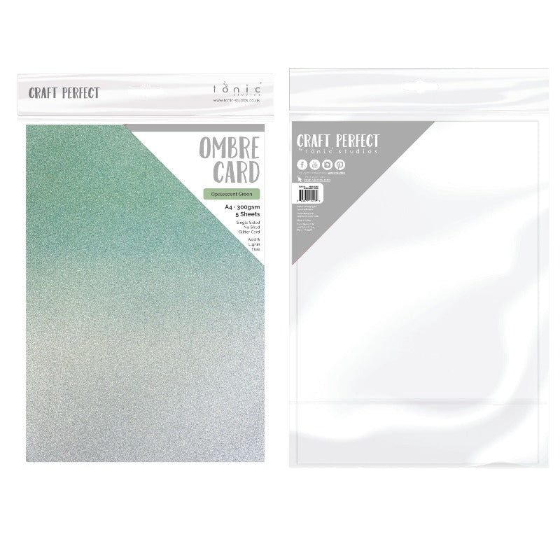 Opalescent Ombre Green Glitter Cardstock | 8.5x11 {5/pk}
