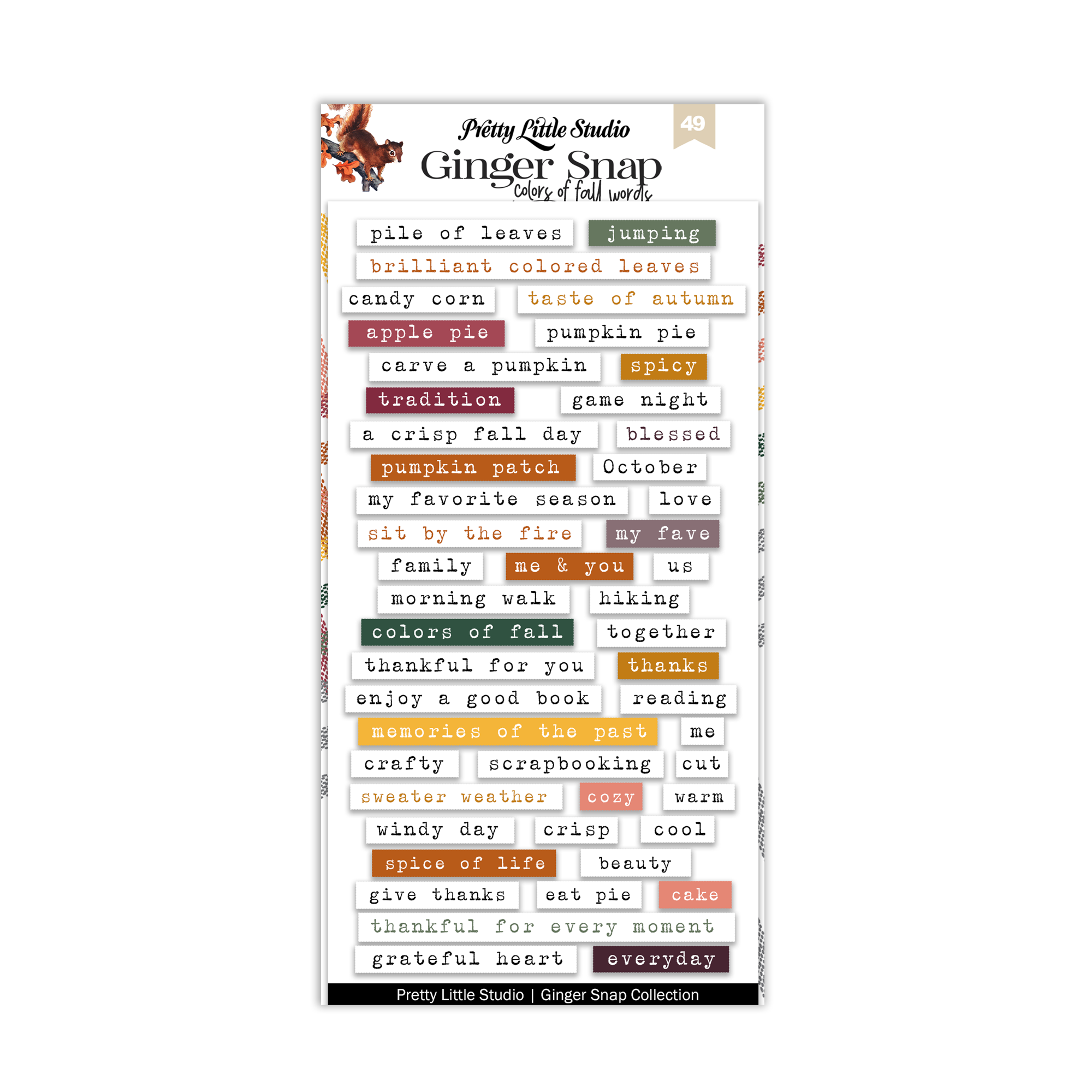 Colors of Fall Wordfetti Stickers | Ginger Snap {clearance}