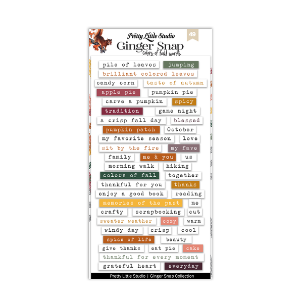 Colors of Fall Wordfetti Stickers | Ginger Snap {clearance}