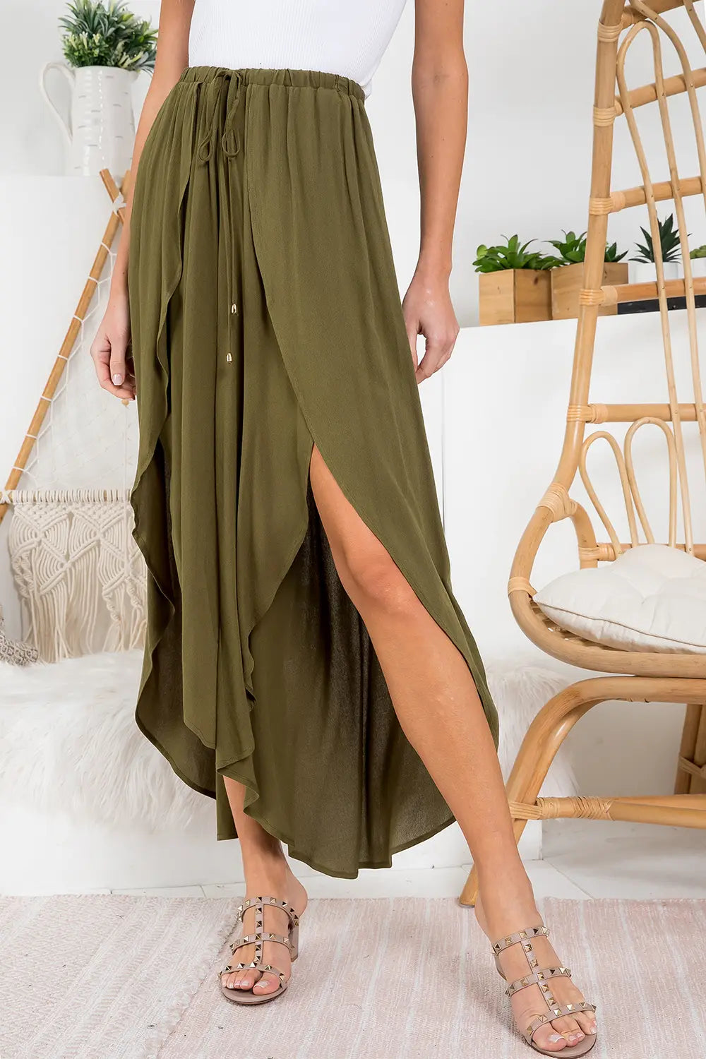 High-Slit Wrap Culottes {multiple colors}