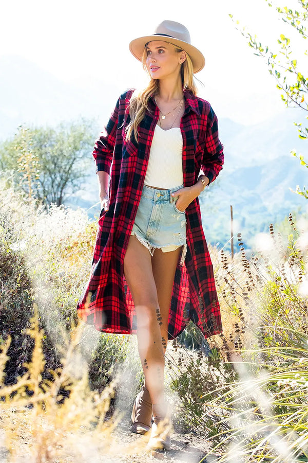 Flannel Plaid Longline Shacket {multiple colors}