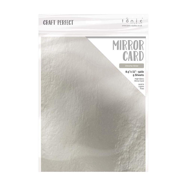 Silver Mirror Glossy Cardstock | 8.5x11 {5/pk}