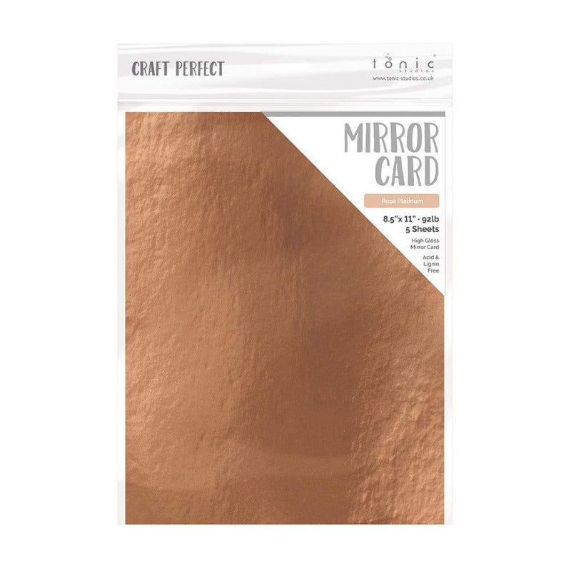 Rose Platinum Mirror Glossy Cardstock | 8.5x11 {5/pk}