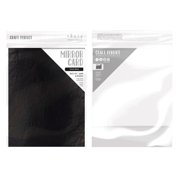 Black High Gloss Mirror Cardstock | 8.5x11 {5/pk}