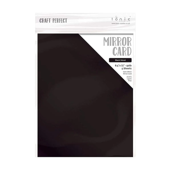 Black Velvet Mirror Satin Cardstock | 8.5x11 {5/pk}