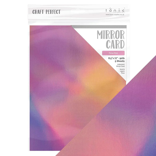 Petal Pink 8.5x11 Mirror Iridescent Cardstock 5pk