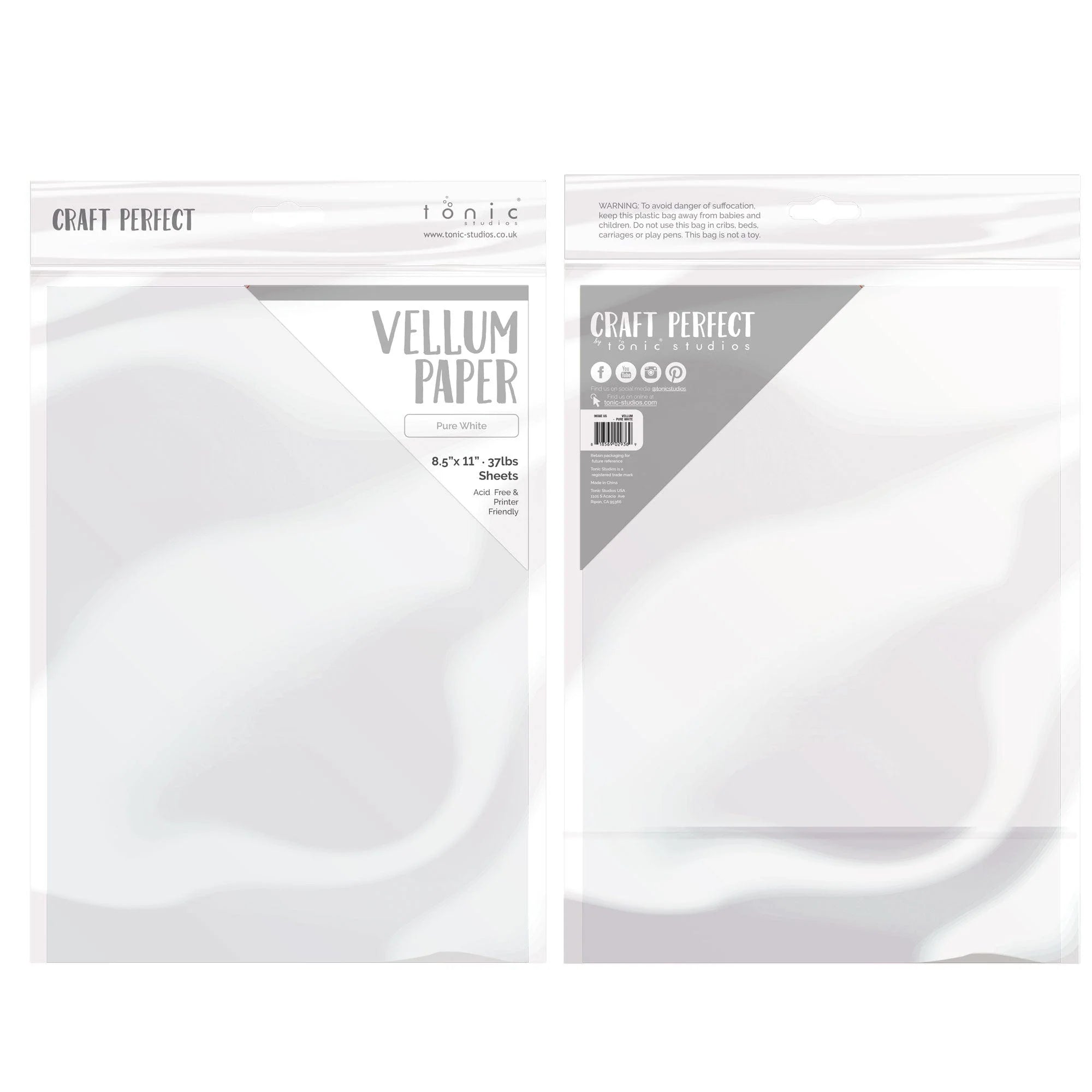 Pure White Vellum | 8.5x11 {10/pk}