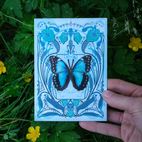 Teal Morpho Butterfly 'Pop-Out' Greeting Card