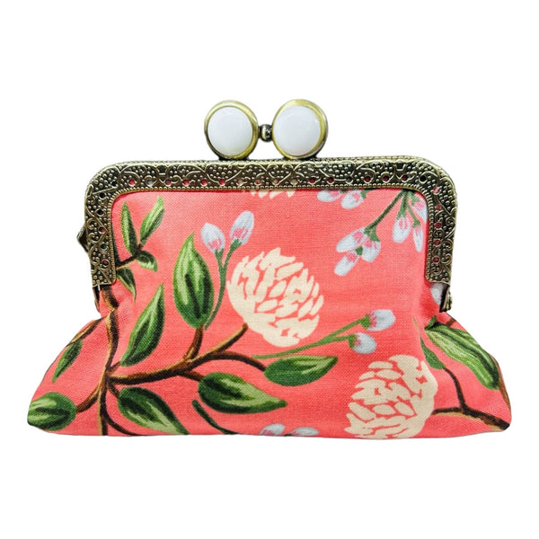 Peony Sorbet & White On-the-Go Credit Card Clutch