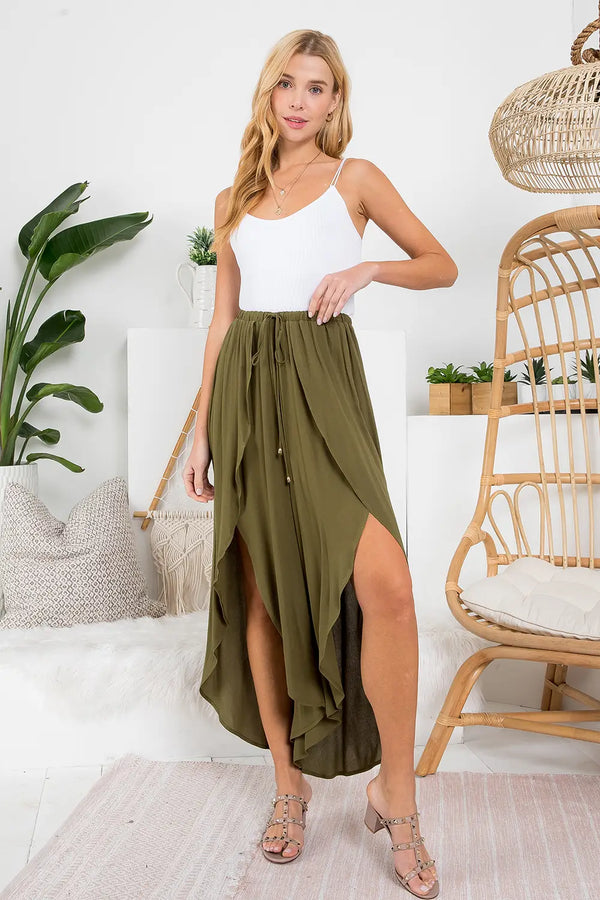 High-Slit Wrap Culottes {clearance}