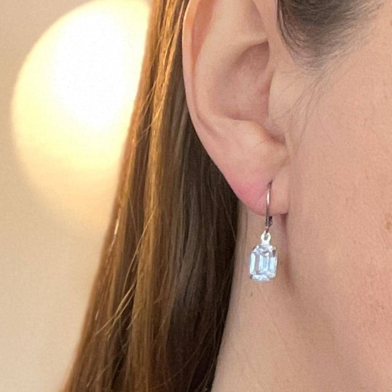 Tanzanite Vintage Rhinestone Earrings