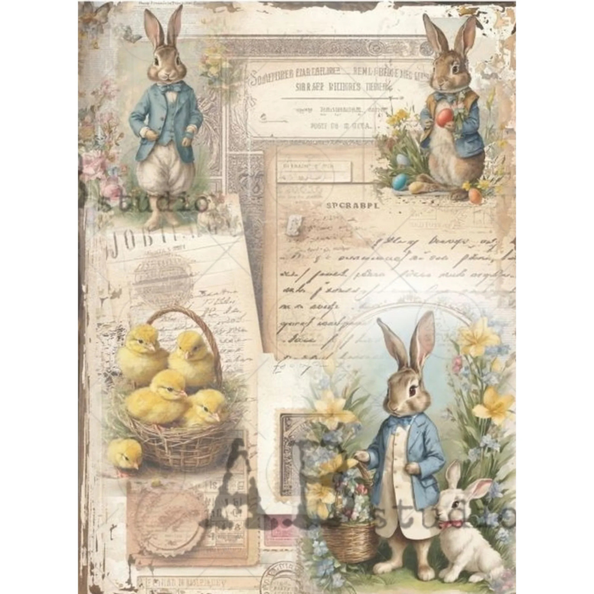 Easter Ephemera A4 Decoupage Rice Paper