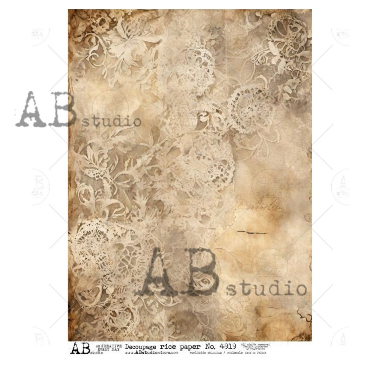 Grunge and Lace A4 Rice Paper