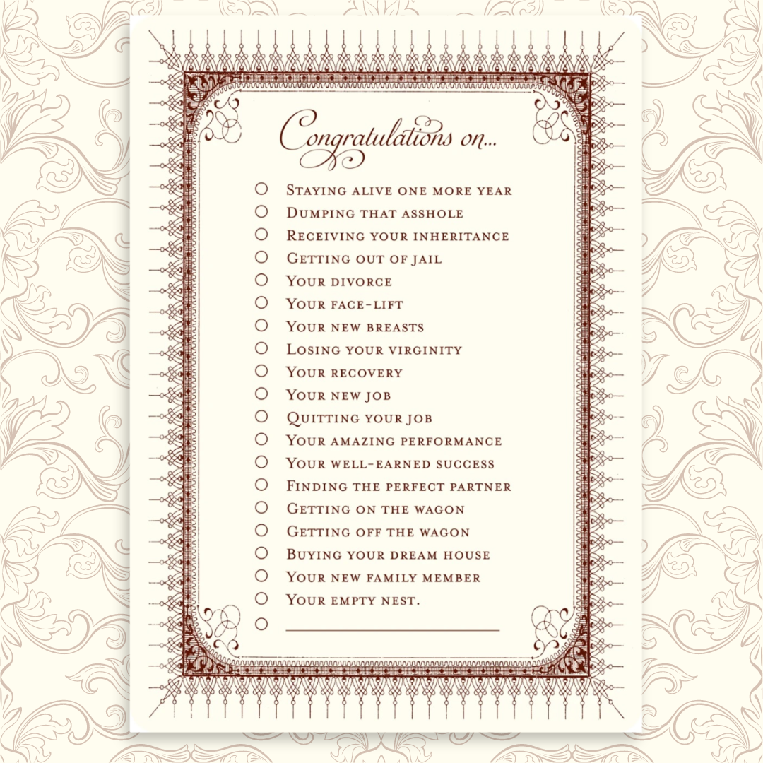 Congratulations Checklist A7 Notecards
