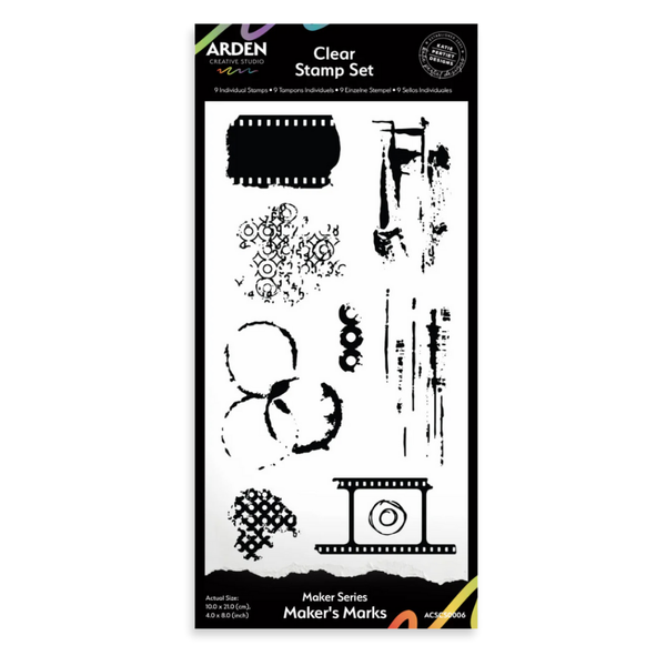 Maker's Marks 4x8 Clear Stamp Set | Vintage Maker Series