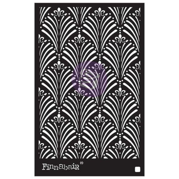 Art Deco Wall 6x9 Elementals Stencil {Finnabair}