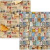 Collage of vintage documents and stamps with a focus on color and texture.
