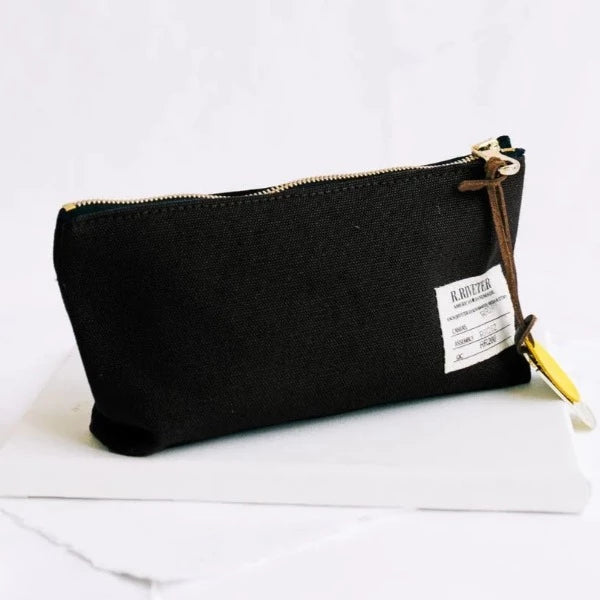 LUCY | SIGNATURE BLACK CANVAS ZIPPER POUCH
