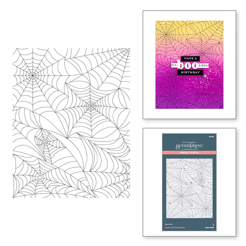 Spider Web Background Press Plate | BetterPress Halloween