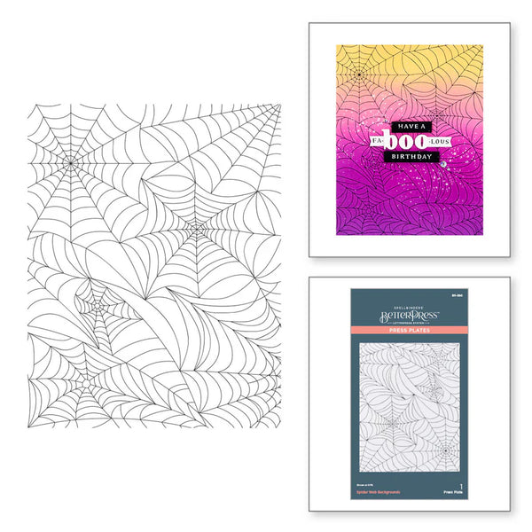 Spider Web Background Press Plate | BetterPress Halloween
