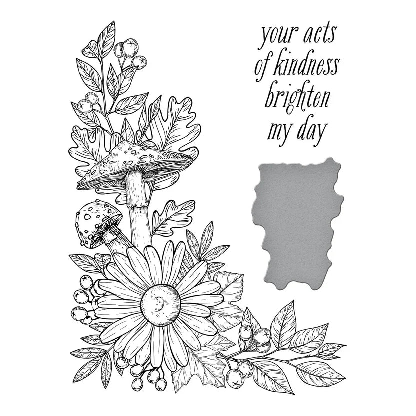 Autumnal Floral Corner Press Plate + Die Set