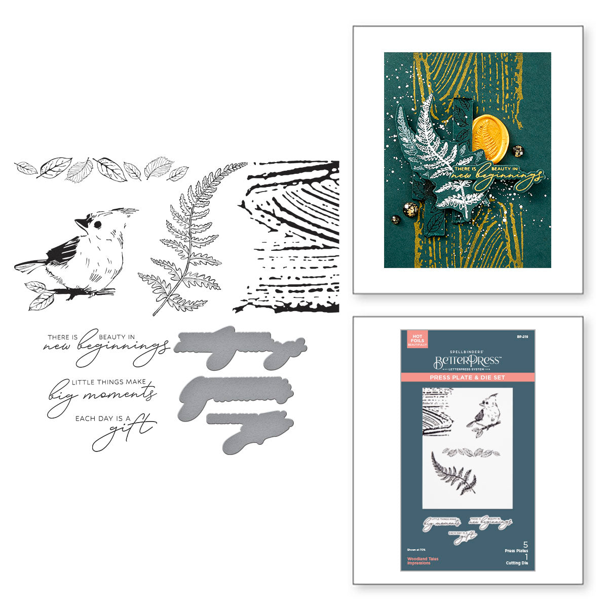Woodland Tales Impressions Press Plate + Die Set {clearance}