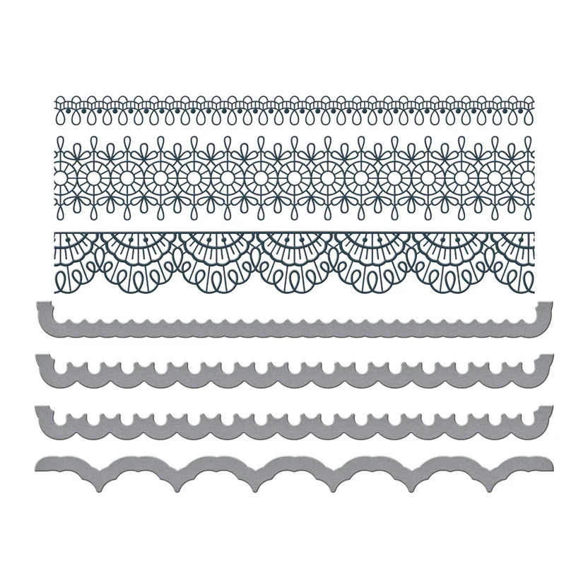 Pressed Lace Borders Press Plate + Die Set | Vivid Expressions