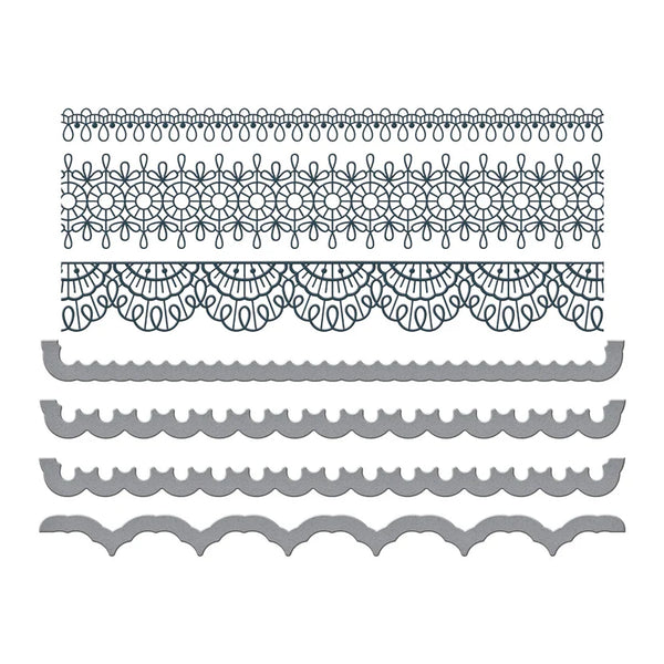 Pressed Lace Borders Press Plate + Die Set | Vivid Expressions