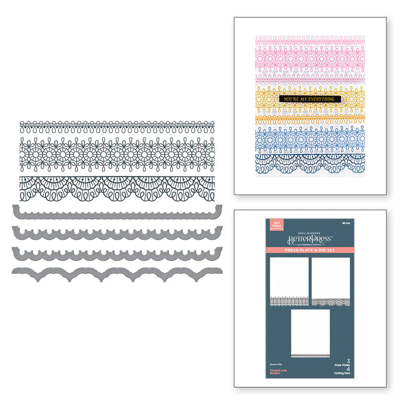 Pressed Lace Borders Press Plate + Die Set | Vivid Expressions