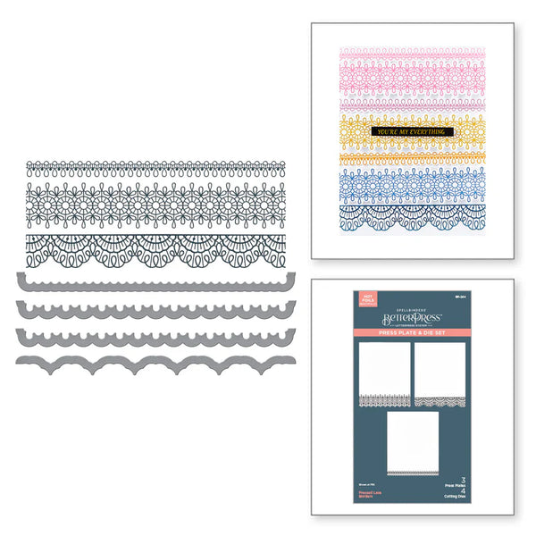 Pressed Lace Borders Press Plate + Die Set | Vivid Expressions