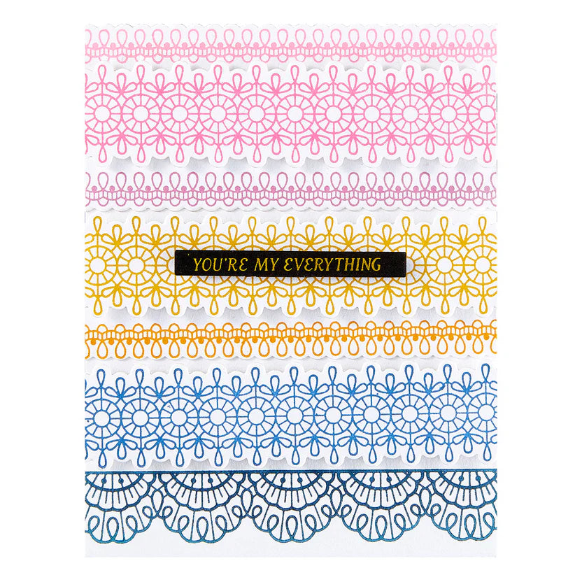 Pressed Lace Borders Press Plate + Die Set | Vivid Expressions