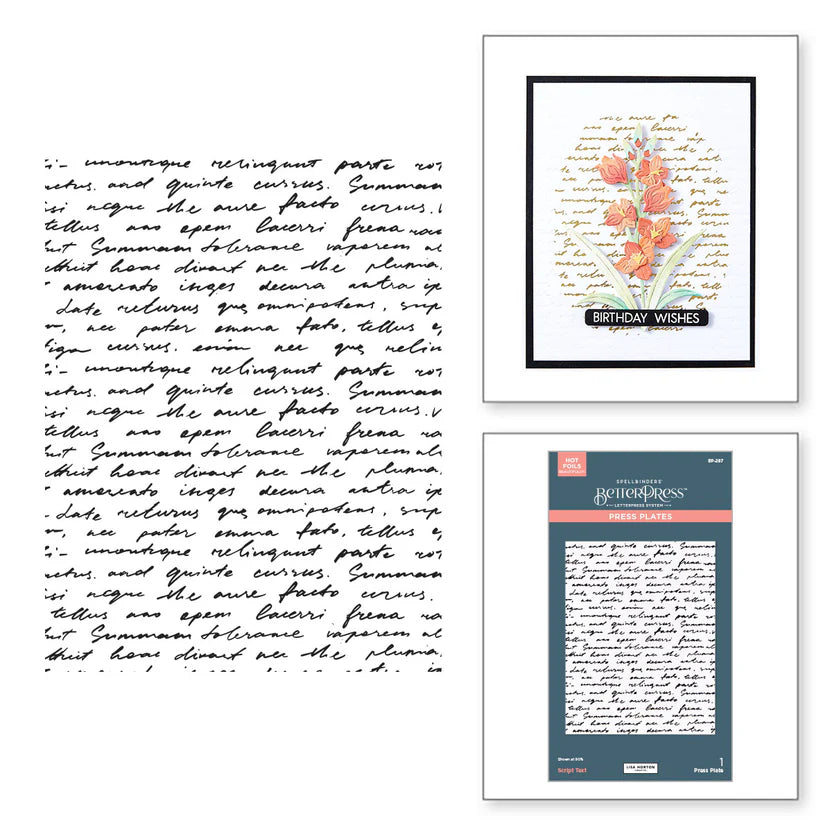 Script Text Press Plate | Lisa Horton