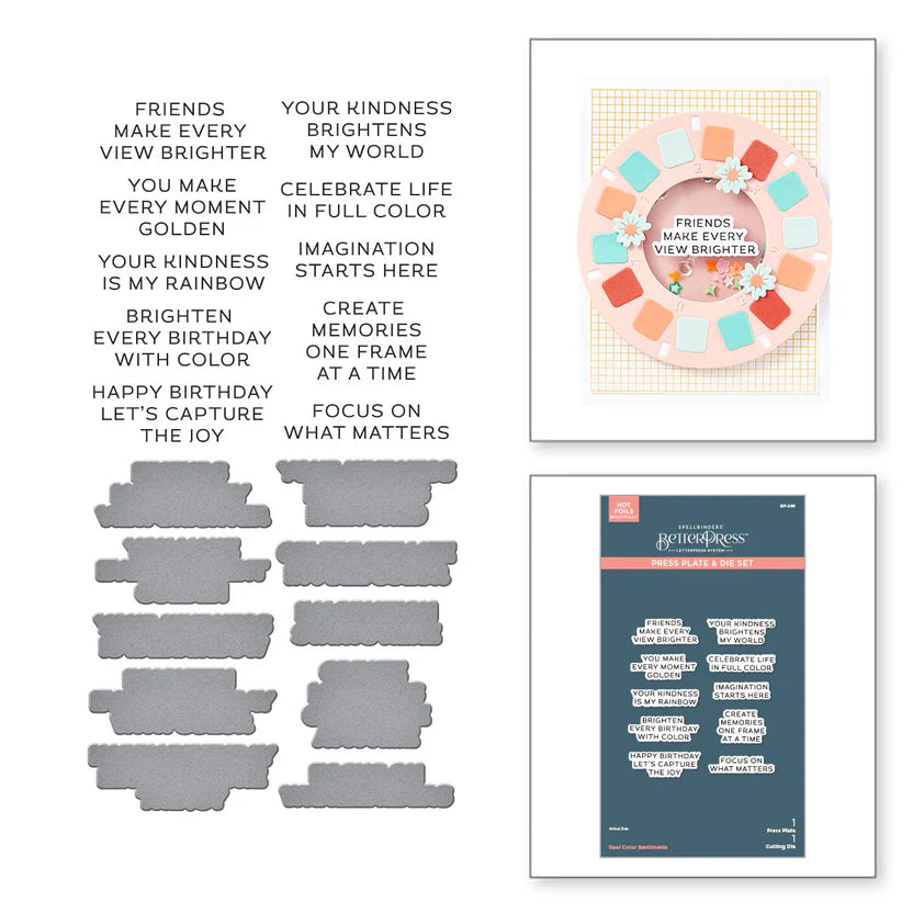 Reel Color Sentiments Press Plate + Die Set | Take Note Collection