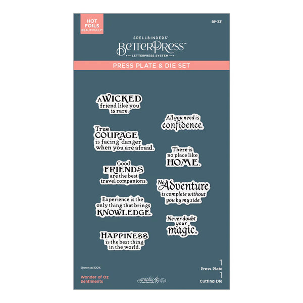 Wonder of Oz Sentiments BetterPress Plate + Die Set | Graphic 45