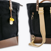 Baker Signature Black Canvas + Brown Leather Backpack {clearance}