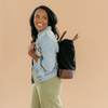 Baker Signature Black Canvas + Brown Leather Backpack {clearance}