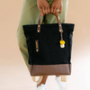 Baker Signature Black Canvas + Brown Leather Backpack {clearance}