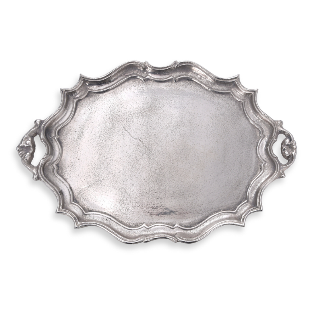 Oval Baroque Nickel Tray