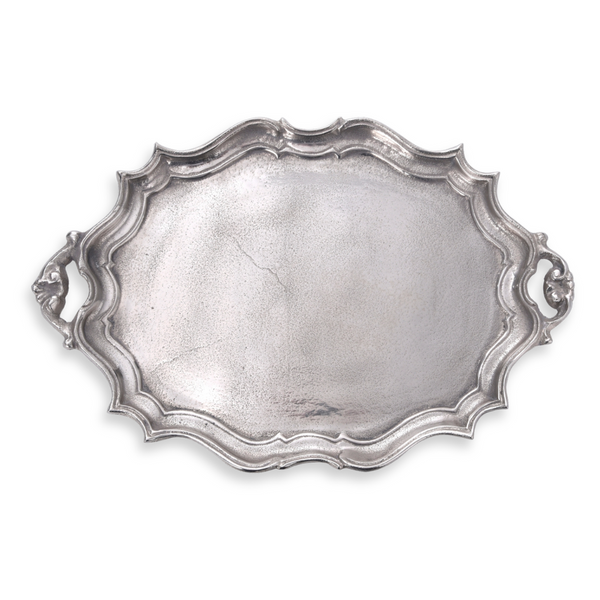 Oval Baroque Nickel Tray