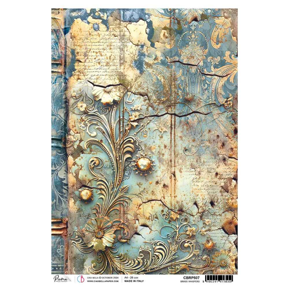 Brass Whispers A4 Rice Paper