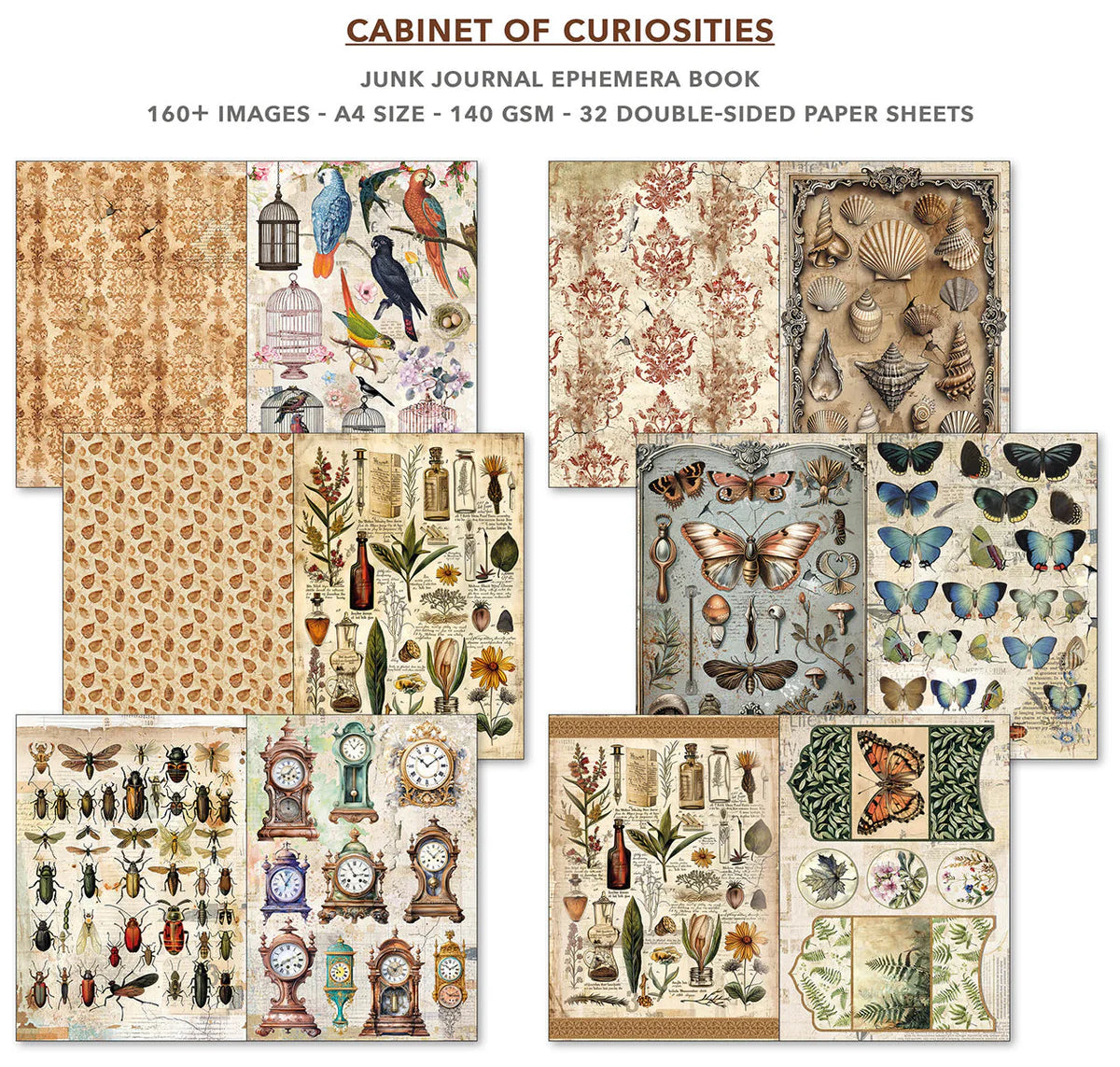 {back soon!} Cabinet of Curiosities Junk Journal + Ephemera Book