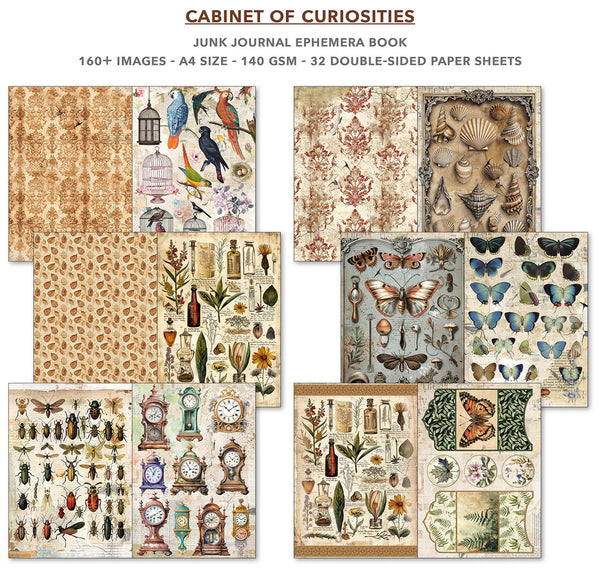 {back soon!} Cabinet of Curiosities Junk Journal + Ephemera Book