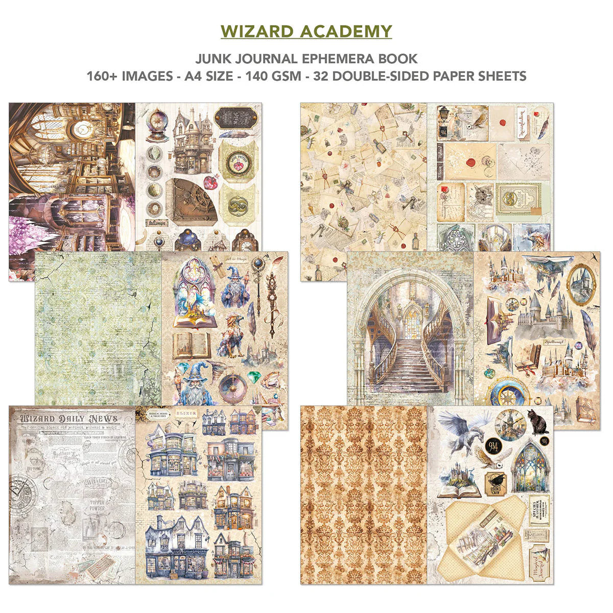 Wizard Academy A4 Junk Journal & Ephemera Book