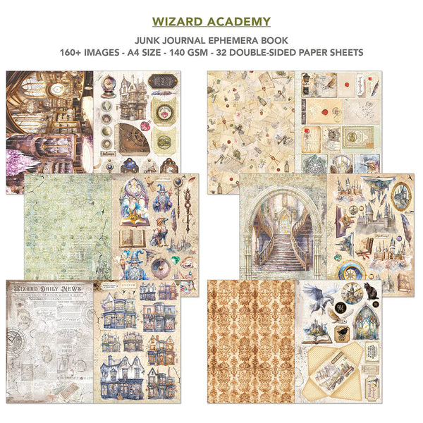 Wizard Academy A4 Junk Journal & Ephemera Book