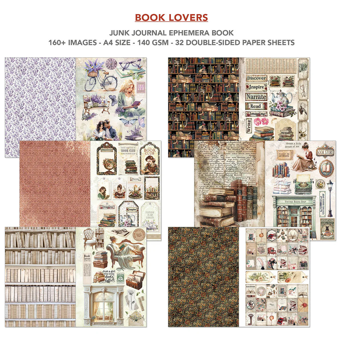 {back soon!} Book Lovers Junk Journal + Ephemera Book