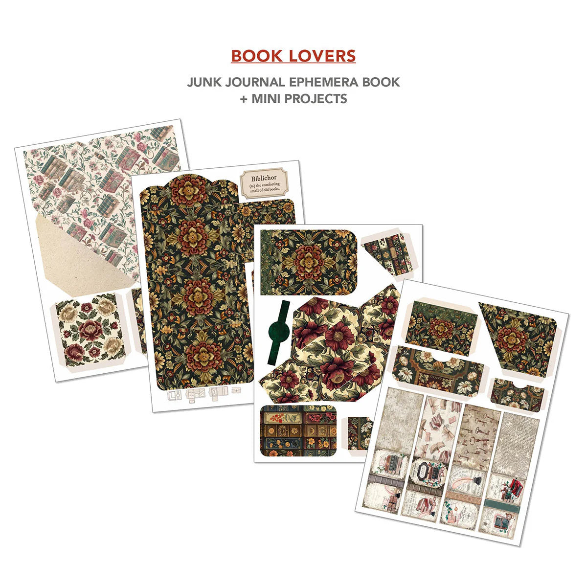 {back soon!} Book Lovers Junk Journal + Ephemera Book