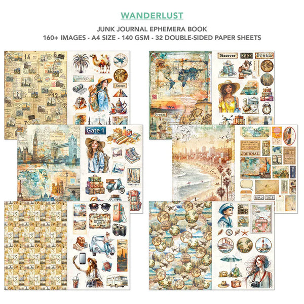 {back soon!} Wanderlust Junk Journal + Ephemera Book