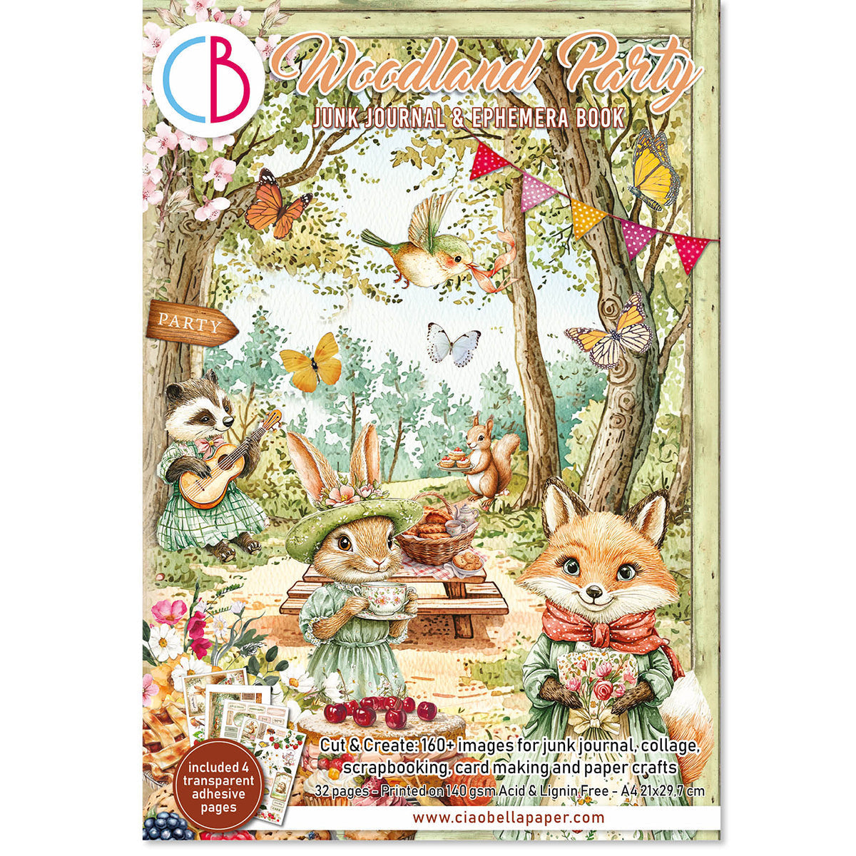 Woodland Party A4 Junk Journal & Ephemera Book